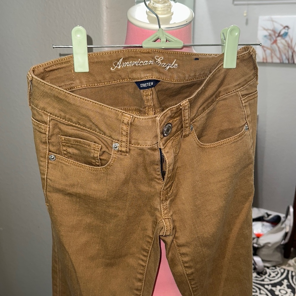 American Eagle Khaki 0X-Long low rise pants